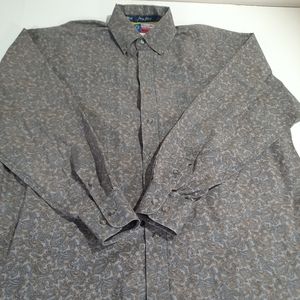 GEORGE STRAIT Collection Wrangler Western Men's Gray PAISLEY Button Shirt XL
